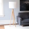 Tripod Floor Lamp | Lamps by Christopher Solar Design. Item composed of maple wood and linen in minimalism or mid century modern style