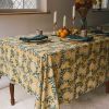 Block Print Tablecloth | Flower Field | Linens & Bedding by ichcha. Item composed of cotton in boho or modern style