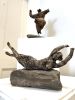 Venus in the Rock's Embrace | Sculptures by Catharina Goldnau Ceramics. Item composed of steel and stone in modern style