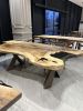 Live Edge Custom Epoxy Resin Table - Epoxy Wood Table | Dining Table in Tables by Tinella Collection. Item made of wood works with contemporary & country & farmhouse style