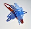 Three Scribbles Horizontal (Blue, Raw Sienna) | Wall Sculpture in Wall Hangings by Ryan Coleman. Item composed of synthetic compatible with contemporary and eclectic & maximalism style
