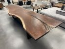 Live Edge Black Walnut Dining Table 398 | Conference Table in Tables by KC Custom Hardwoods. Item made of walnut with steel works with contemporary & modern style