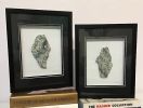 11x14 Framed Stone Artwork (pair of Campan Vert marble) | Wall Sculpture in Wall Hangings by Scott Gentry Sculpture, LLC. Item composed of marble in contemporary style