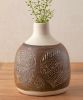 Small Porcelain Carved Vase | Vases & Vessels by ShellyClayspot. Item made of ceramic