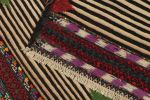 Vintage Afghan Kilim with Polychromatic Geometric Stripes | Area Rug in Rugs by Rug and Kilim. Item composed of wool