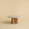 Travertine and Oak Coffee Table - TINIAN by Lebanto | Tables by Lebanto. Item made of oak wood with marble works with minimalism & contemporary style