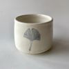 Handmade Gingko Leaf Tea Cup, Porcelain Cup with Leaf Motif | Drinkware by cursive m ceramics. Item made of stoneware
