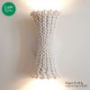 French Weave Crown Sconce | Top and Bottom Wall Lighting | Sconces by Light and Fiber. Item composed of cotton and metal in boho or contemporary style