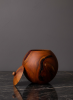 Sculptural Cherry Wood Vessel with Red Epoxy Inlay | Decorative Bowl in Decorative Objects by Holzkunst Samuel Meisinger. Item composed of wood in art deco style