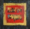 Ice Cube Night | Oil And Acrylic Painting in Paintings by Jill Krutick | Jill Krutick Fine Art in Mamaroneck. Item made of canvas