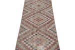 Vintage Polychromatic Runner Rug with Geometric Patterns | Area Rug in Rugs by Rug and Kilim