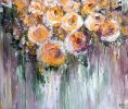 Yellow roses | Oil And Acrylic Painting in Paintings by Elena Parau. Item made of canvas compatible with contemporary and country & farmhouse style