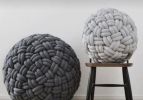 Large Bean Bag Pouf, Coffee Table, Crochet Ottoman, Chunky | Pillows by Magdyss Boutique. Item composed of cotton in art deco style