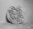 Mixed Media "Moon D30". White | Mixed Media by ArtForLoft. Item made of wood & canvas compatible with minimalism and mid century modern style