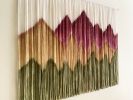 SIERRA PINK Dyed Wall Tapestry Mountain Landscape | Macrame Wall Hanging in Wall Hangings by Wallflowers Hanging Art. Item composed of oak wood & fiber compatible with boho and country & farmhouse style