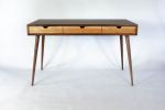 Mid-Century Solid Black Walnut Office Desk with Cherry Wood | Tables by Curly Woods. Item made of oak wood with concrete works with mid century modern style