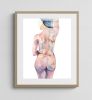 Nude No. 124 : Original Watercolor Painting | Paintings by Elizabeth Becker. Item made of paper works with minimalism & contemporary style