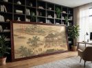 Hand-Painted Silk Scroll Song Gongbi Li Bai Poem Art | Oil And Acrylic Painting in Paintings by Dynasty Artisan. Item composed of wood & fabric compatible with contemporary and eclectic & maximalism style
