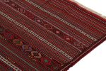 Vintage Baluch Kilim in Red with Stripes & Geometric Pattern | Area Rug in Rugs by Rug and Kilim