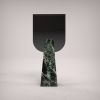 "Ophelia" Contemporary table mirror in Travertine marble | Decorative Objects by Carcino Design. Item made of marble works with contemporary & mediterranean style