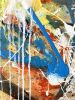 Blue Lasso | Oil And Acrylic Painting in Paintings by Edward Wilcox. Item made of canvas compatible with mid century modern style