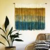 Textile Teal Mustard SARASOTA Boho Hand Dyed Wall Tapestry | Wall Hangings by Wallflowers Hanging Art. Item made of wood with fabric works with boho & contemporary style