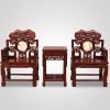 Imperial Red Heart Ming Style Taishi Chair & Tea Table Set | Armchair in Chairs by Dynasty Artisan. Item made of wood works with contemporary & eclectic & maximalism style