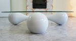 “Untouchables”  white sculptural coffee-table | Coffee Table in Tables by JAN PAUL. Item composed of wood & glass compatible with minimalism and contemporary style