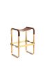 ¨Wanderlust¨ contemporary Bar Stool Metal & Leather | Chairs by Jover + Valls. Item made of brass & leather compatible with contemporary and modern style