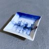 Small Square Plate | blue-and-white Dish | In Between | Ceramic Plates by Hideyo. Item composed of ceramic in contemporary or japandi style