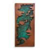 Abstract Geologic Copper Wall Relief with Green Patina | Wall Sculpture in Wall Hangings by Element 29 Metalcraft. Item made of copper works with contemporary & art deco style