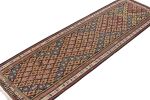 Handwoven 1950s Vintage Persian Kilim in Black, Pink, Purple | Area Rug in Rugs by Rug and Kilim