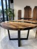 Round Walnut Table - Round Epoxy Dining Table | Tables by Tinella Collection. Item composed of wood & metal compatible with contemporary and country & farmhouse style