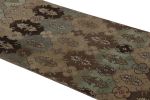 Vintage Distressed Runner Rug, Earthy Tones Geometric Floral | Area Rug in Rugs by Rug and Kilim