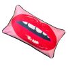 pink velvet EMBRASSE MOI lips lumbar feather down pillow | Pillows by Mommani Threads | Daniel Boone Native Gardens in Boone. Item composed of cotton in contemporary or modern style