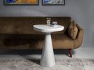 White Stone High Side Table - Plinth Series in Bio Concrete | Coffee Table in Tables by Donatas Žukauskas. Item composed of cement and paper in minimalism or contemporary style