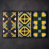Rwanda Pattern Wood Wall Art, Set of 3 | Mixed Media by Skal Collective. Item composed of wood and synthetic