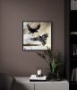 Painting with gold “Duelling | Mixed Media by Oplyart. Item composed of canvas in minimalism or mid century modern style