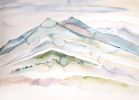Mountainscape No. 3 : Original Watercolor Painting | Paintings by Elizabeth Beckerlily bouquet. Item composed of paper in boho or minimalism style