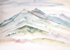 Mountainscape No. 3 : Original Watercolor Painting | Paintings by Elizabeth Becker. Item composed of paper in boho or minimalism style