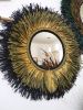 Raffia Mirror, Single Round Raffia Mirror, Boho Mirror, Wall | Decorative Objects by Magdyss Boutique. Item composed of bamboo and cotton in boho or contemporary style