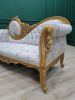 Victorian Chaise Lounge, Aged Gold Leaf | Couches & Sofas by Art De Vie Furniture. Item composed of wood