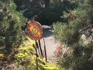 Glass mosaic metal garden stakes | Public Mosaics by Rochelle Rose Schueler - Wild Rose Artworks LLC. Item composed of metal and glass