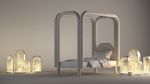 Roundish single bed | Beds & Accessories by DONNA Furniture. Item made of wood & fabric compatible with minimalism and contemporary style