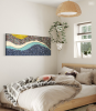 Wave: Folded Recycled Paper Art | Mixed Media by Trish Sierer Studio. Item composed of birch wood and paper in contemporary or japandi style