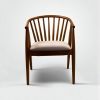 Oslo Spindle-Back Wooden Dining Chair | Chairs by Kleinhaus Furniture. Item made of wood with fabric works with mid century modern & contemporary style