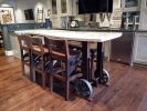 Rolling Concrete & Steel Bar Table | Cocktail Table in Tables by Alicia Dietz Studios. Item made of walnut with steel