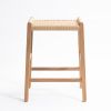 Saddle Counter Stool with Danish Cord Seat | Chairs by Christopher Solar Design. Item made of oak wood compatible with mid century modern and contemporary style