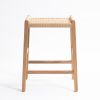 Saddle Counter Stool with Danish Cord Seat | Chairs by Christopher Solar Design. Item made of oak wood works with mid century modern & contemporary style