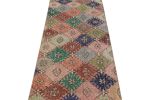 Vintage Zeki Müren Runner with Polychromatic Diamond Pattern | Area Rug in Rugs by Rug and Kilim
